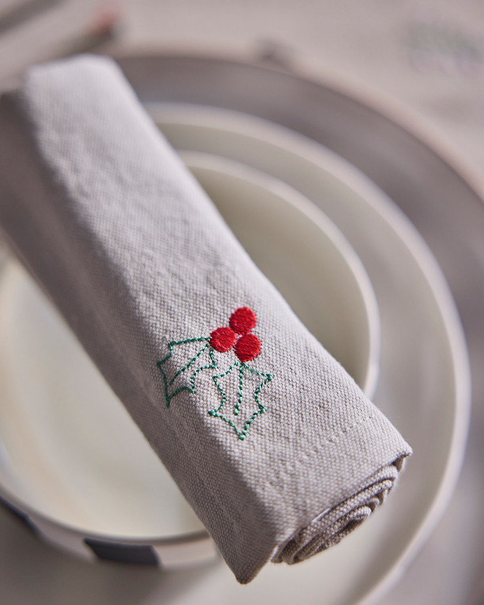 Christmas Serviettes de table, 45 x 45 cm, Lot de 4