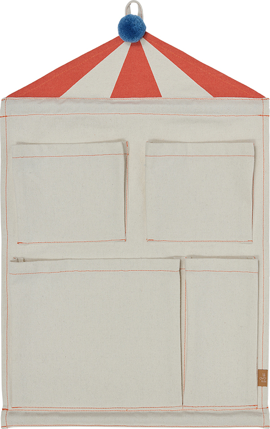 Circus Organisateur mural, beige et rouge