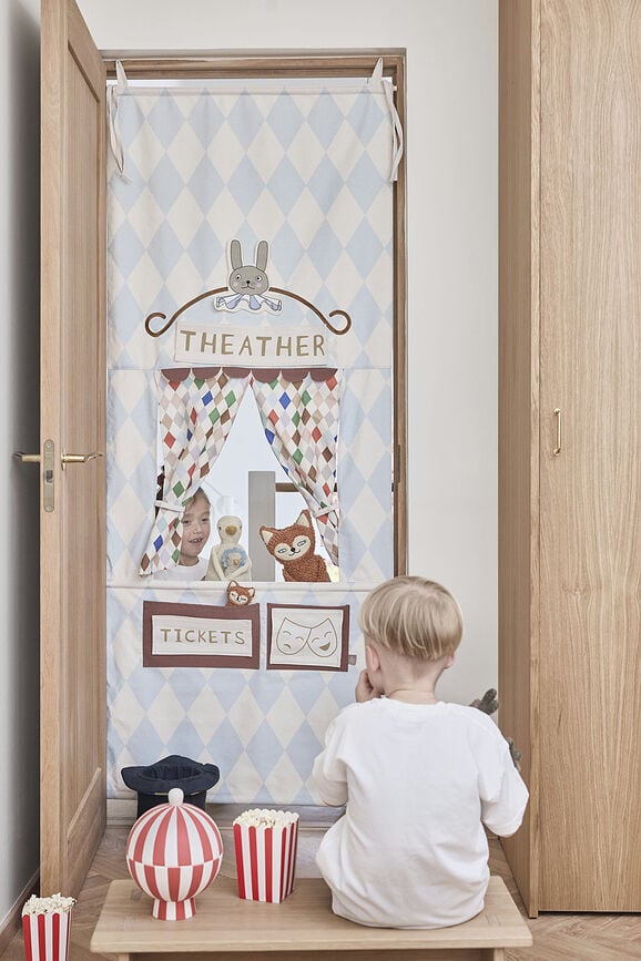 Cortina de juego para puerta, colección Teatro y Circo