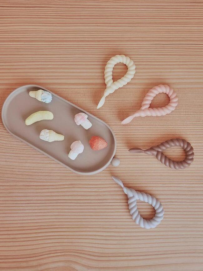 Cucharas Infantiles Mellow, azul y marrón, Pack de 2