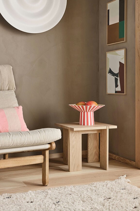 Cuenco decorativo alto Toppu, rojo y blanco