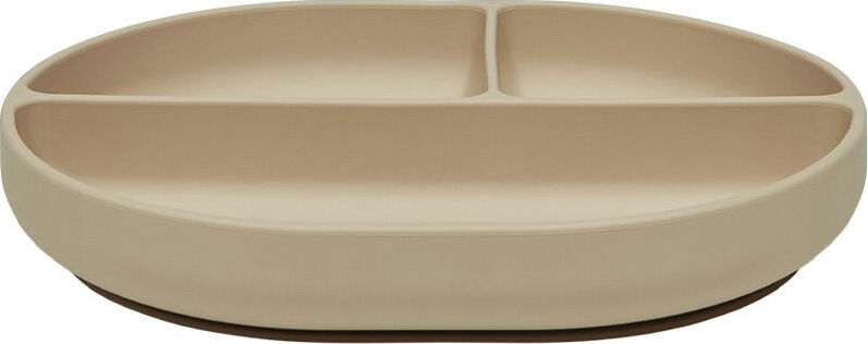 Enkei Teller mit Unterteilungen und Saugnapf, beige