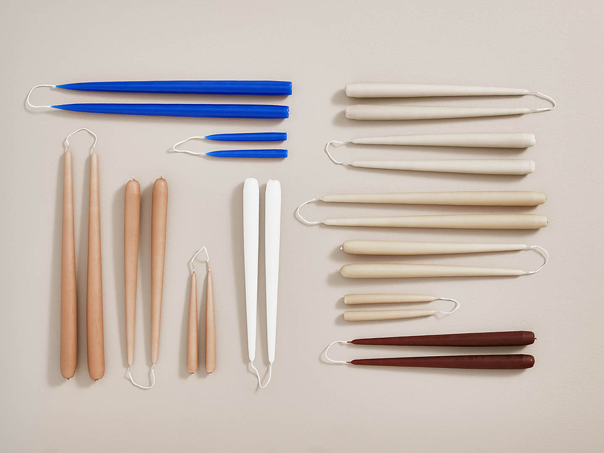 Fukai Bougies 14 cm, camel, Lot de 2