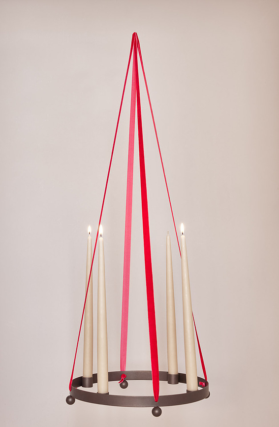 Fukai Sveče, 34 cm, bež-sive, 2 kosa