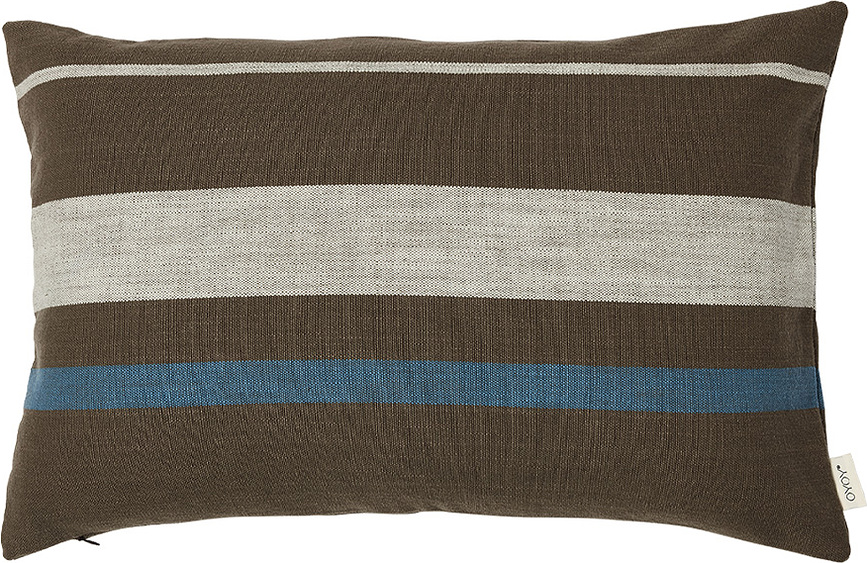 Funda de Cojín decorativa Sofuto, 40 x 60 cm, marrón y azul