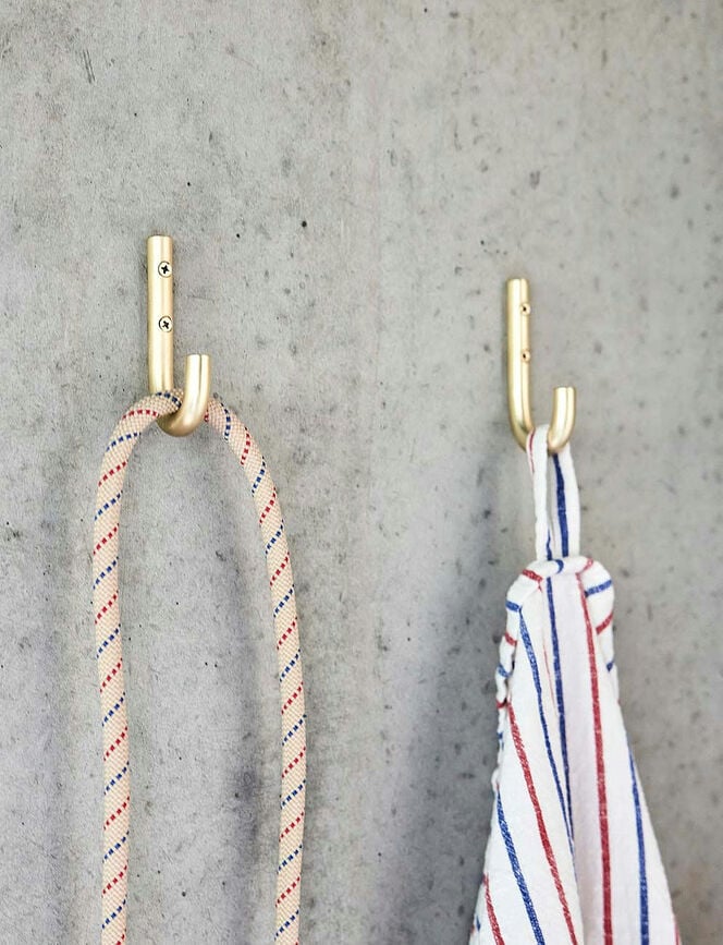 Ganchos de Pared Pieni, 8 cm, latón, 2 unidades