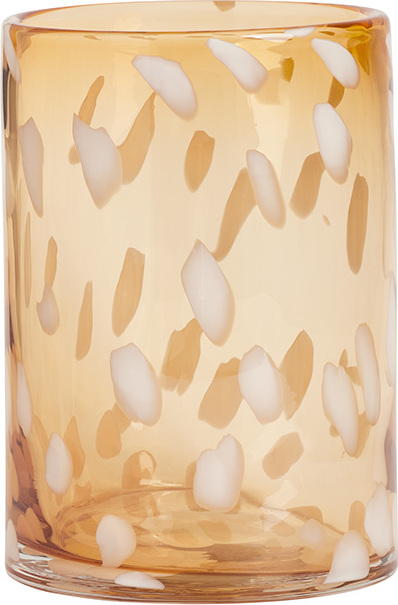 Jali Vase oder Kerzenhalter 19 cm, bernsteinfarben