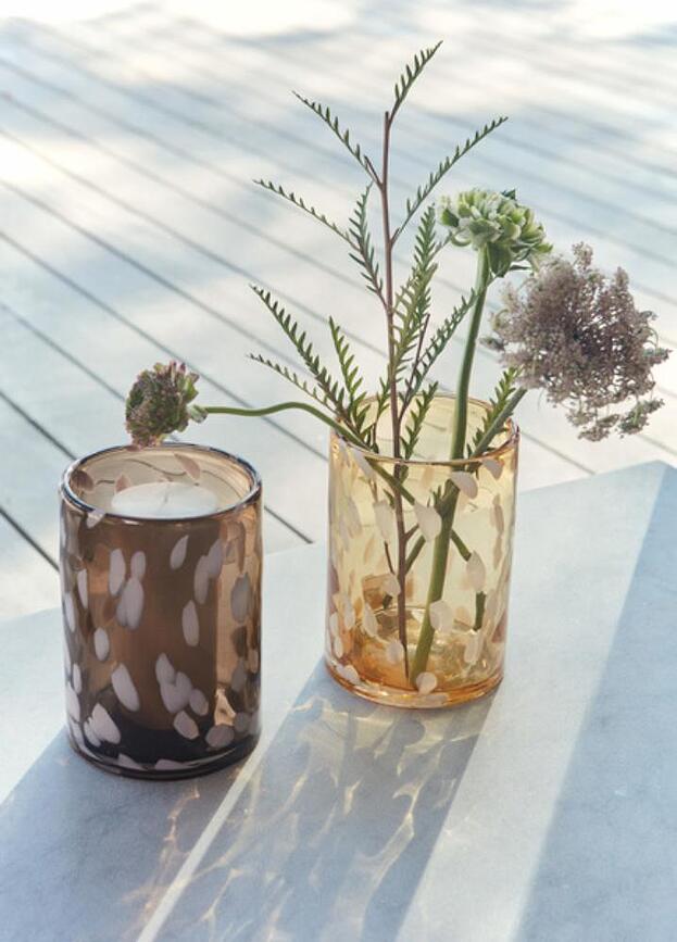 Jali Vase ou Photophore 19 cm, marron