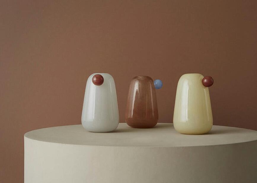 Jarrón Inka, 34 cm, blanco roto