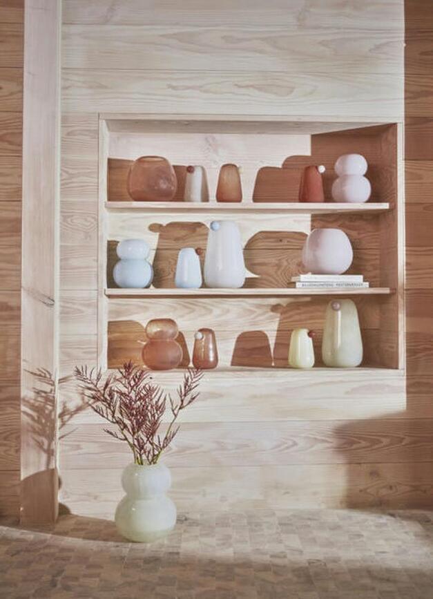 Jarrón Inka, 34 cm, blanco roto