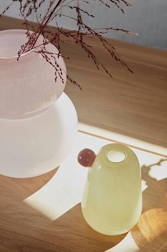 Jarrón Inka, 34 cm, blanco roto