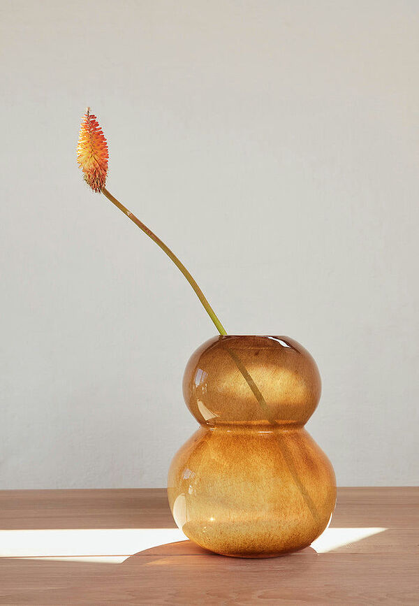 Jarrón Lasi, 30 cm, ámbar