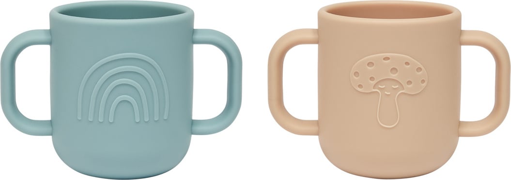 Kappu Kinderbecher, blau und beige, 2 St.