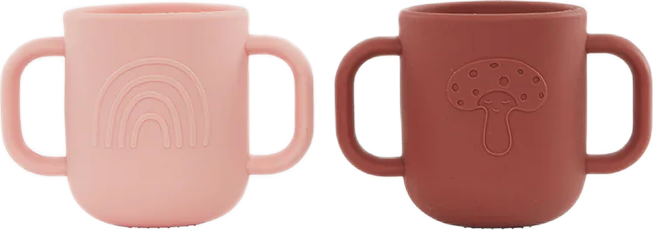 Kappu Kinderbecher, rosa und rot, 2 St.