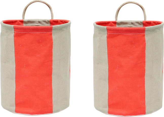 Kara Aufbewahrungskörbe S, rot-beige, 2 St.