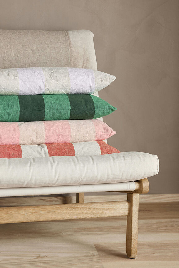 Kara Housse de Coussin décorative, 30 x 60 cm, rouge et beige