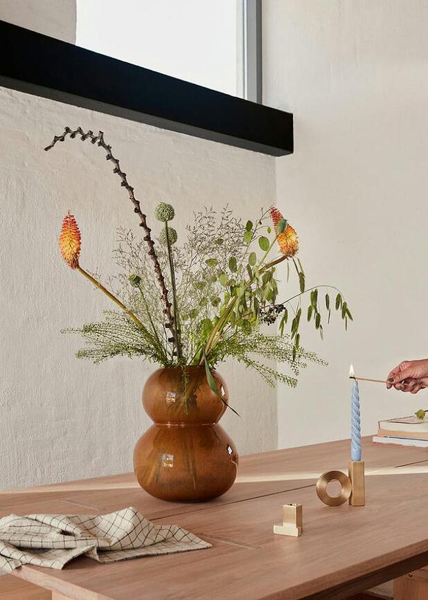 Lasi Βάζο, 30 cm, κεχριμπαρένιο