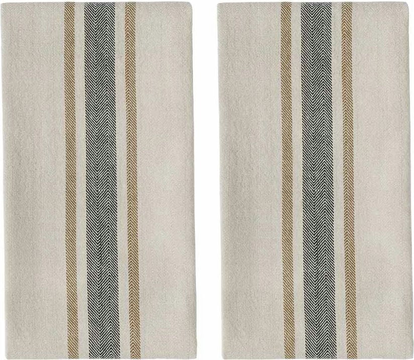 Linu Geschirrtücher 50 x 70 cm, beige-grau, 2 St.