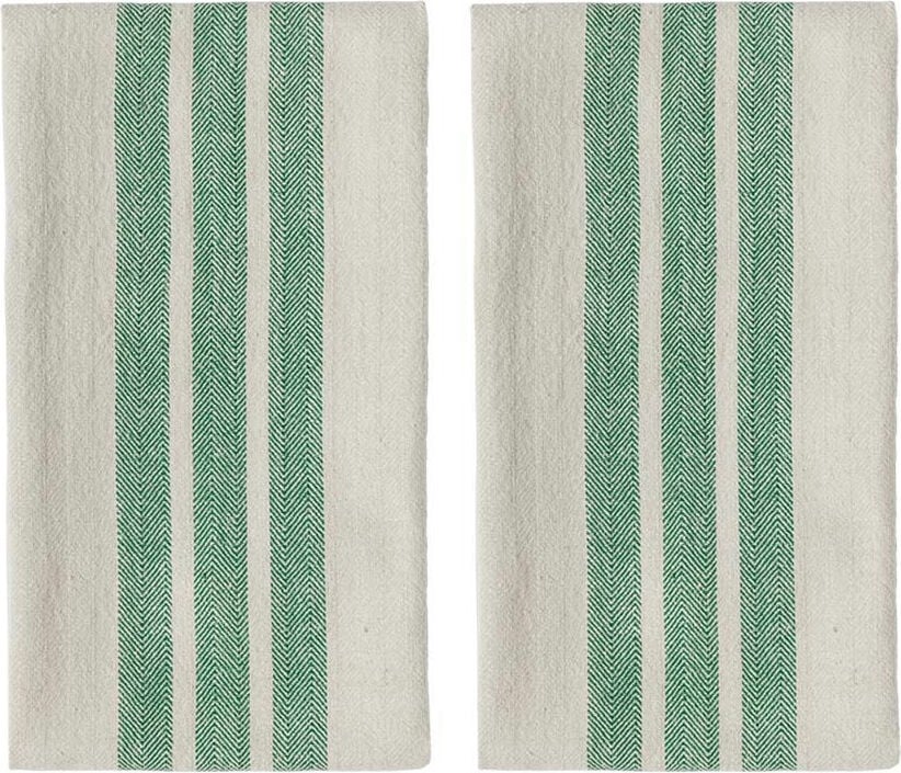 Linu Geschirrtücher 50 x 70 cm, beige-grün, 2 St.