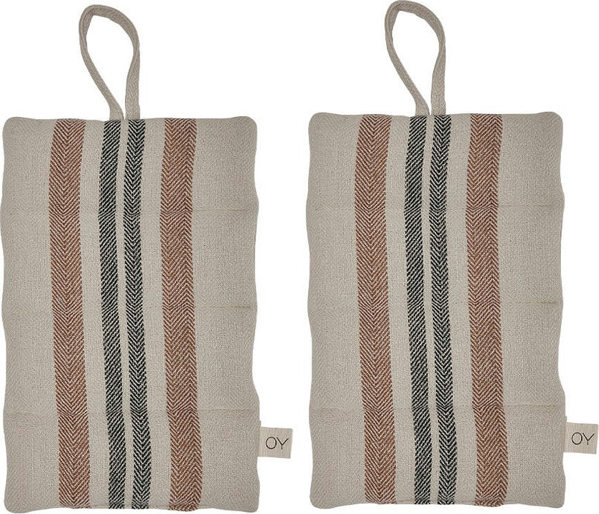 Linu Maniques de cuisine, beige et marron, Lot de 2