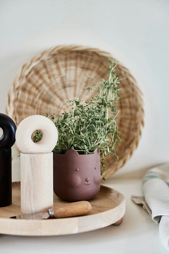 Macetero Bear, 9 cm, verde oliva