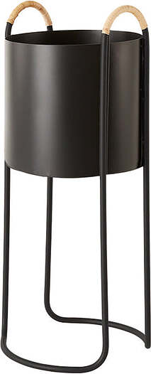 Macetero de pie Maki, 55 cm, negro