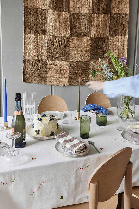 Mantel Birthday, 140 x 260 cm, blanco