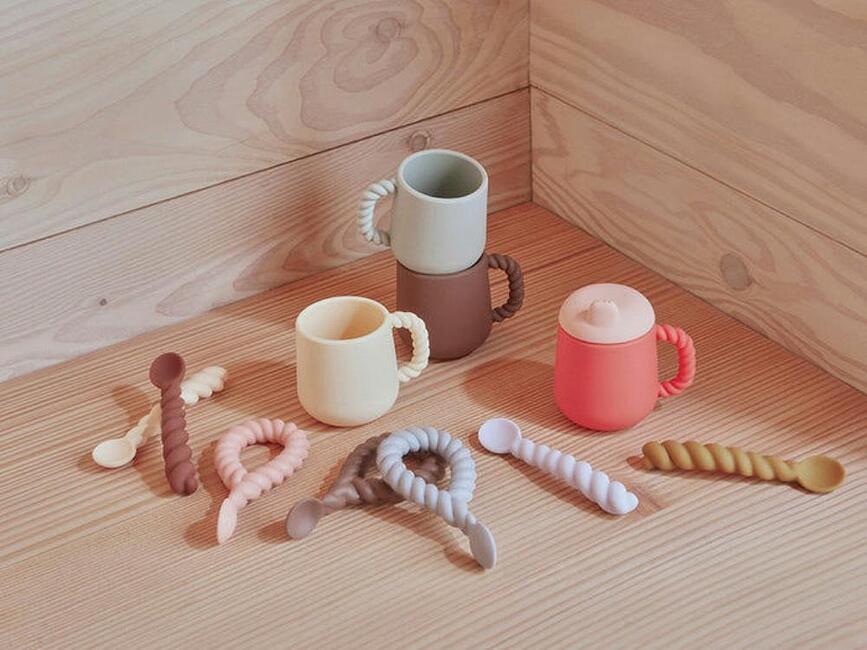 Mellow Cuillères pour enfants, bleues et marron, Lot de 2