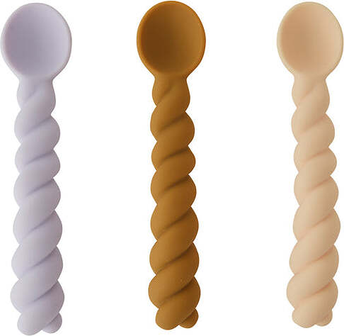 Mellow Otroške žličke, toplih barv, 3 kosi