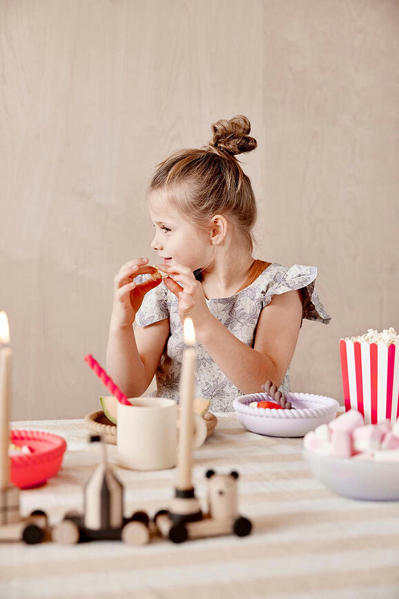 Mellow Ensemble de Vaisselle pour Enfant, beige et rouge, Set 2 pièces