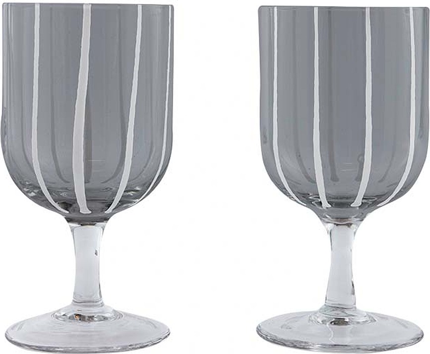 Mizu Verres à Vin, 350 ml, gris, Lot de 2