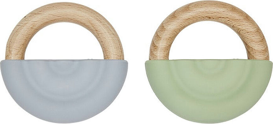 Mordedores Rainbow, azul y verde, Pack de 2