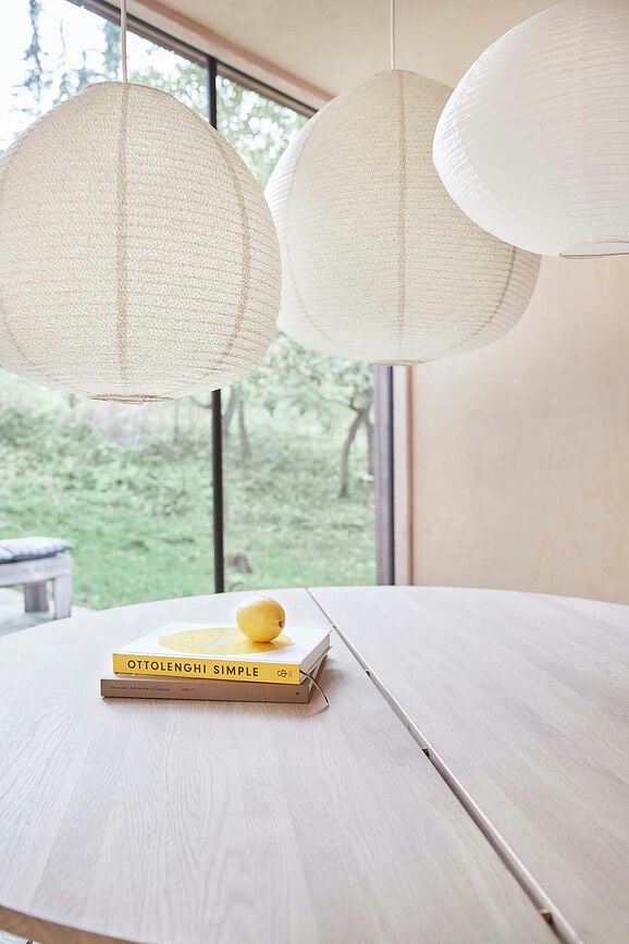 Moyo Senčnik, 58 cm, bel, papirnat, s pikami