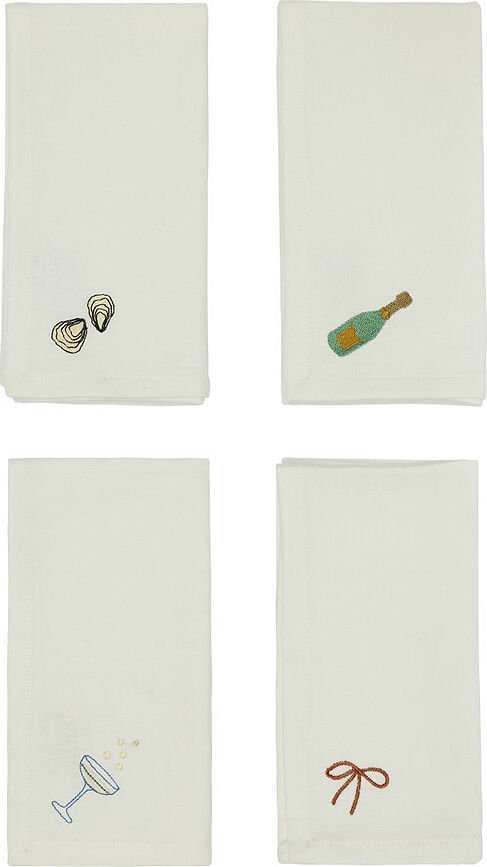 New Year Serviettes de Table 45 x 45 cm, Lot de 4