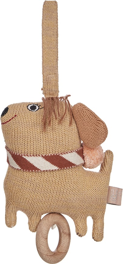 OYOY Coco Dog Glasbena igrača za posteljico