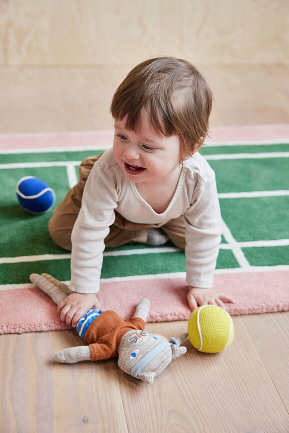 OYOY Nuni Mouse Peluche avec raquette et balle de tennis, Set 3 pièces