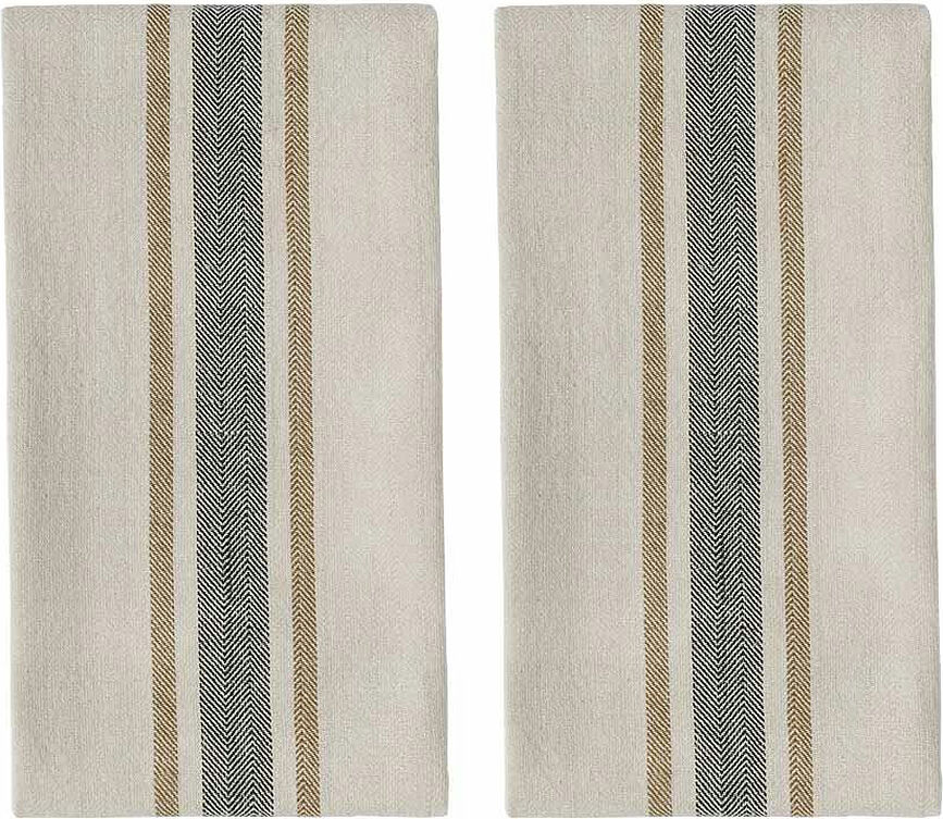 Paños de Cocina Linu, 50 x 70 cm, gris y beige, 2 unidades