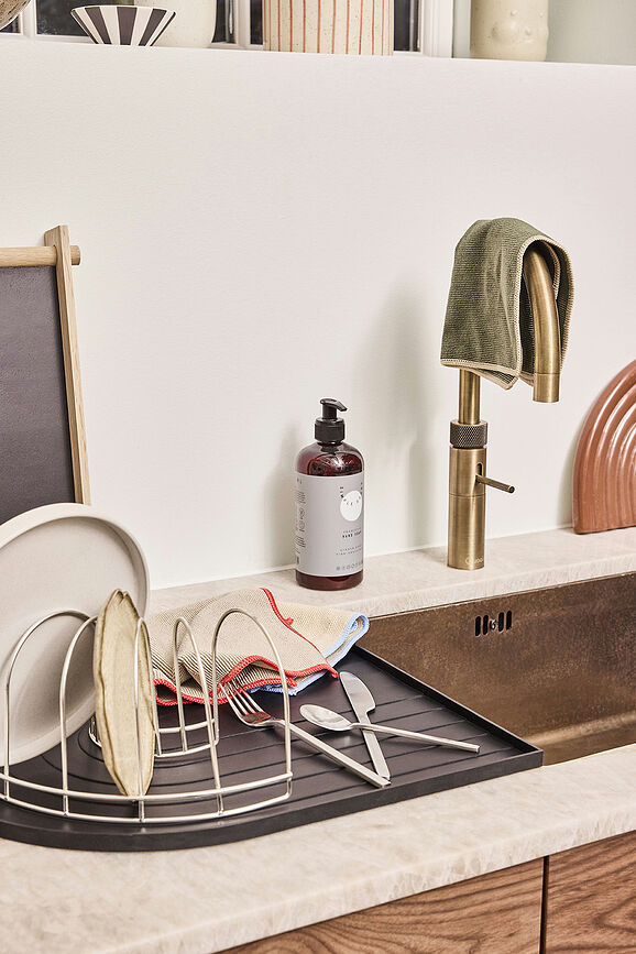 Paños de cocina Mundus, 30 x 30 cm, gris-verdes, 3 unidades