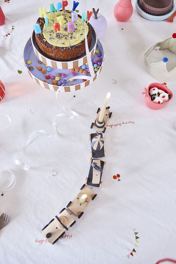 Patera para tartas Toppu, 27 x 27 cm, marrón y rosa