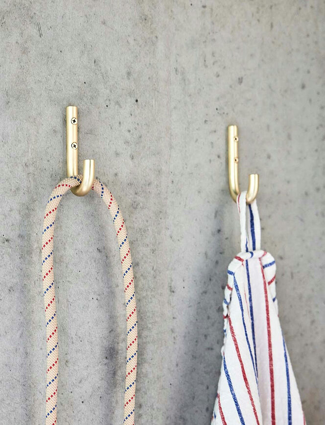 Pieni Crochets muraux, 8 cm, laiton, Lot de 2