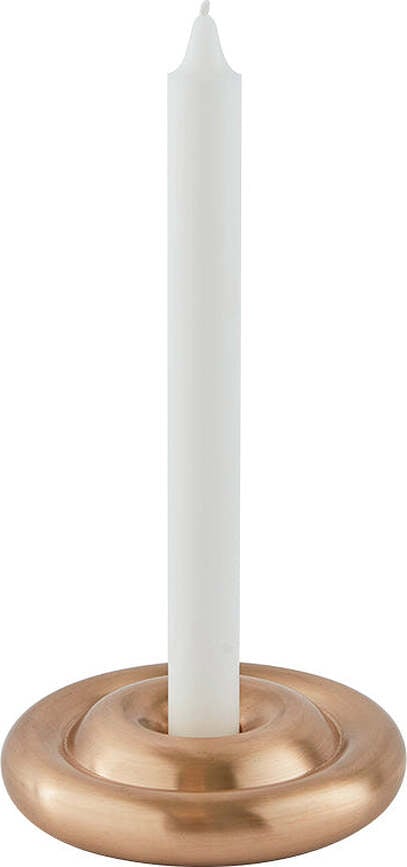 Portavelas de latón cepillado Savi, para vela clásica de 3 cm