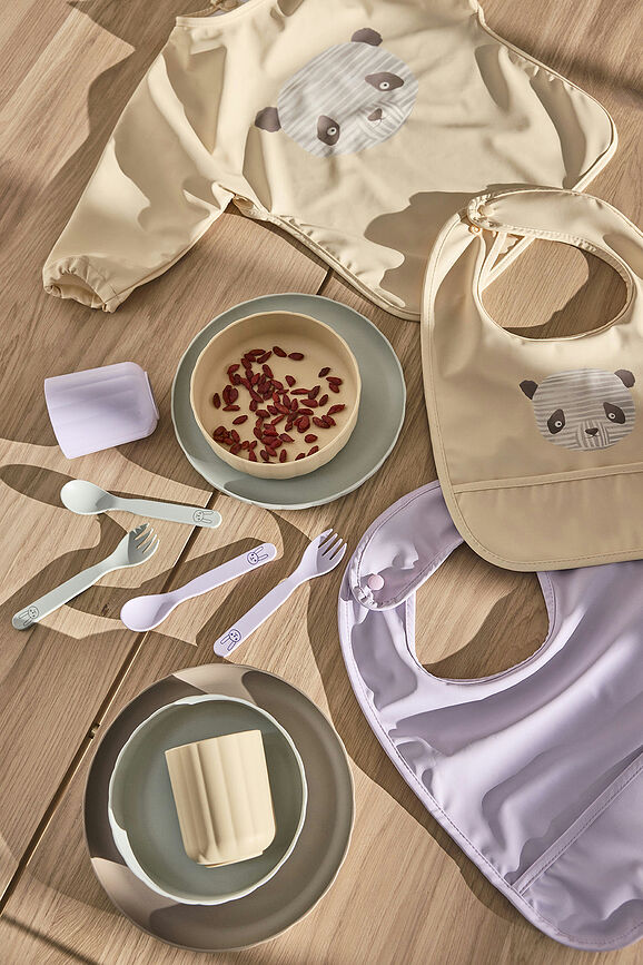 Pullo Set de Vaisselle Enfant, tons terreux, Set 3 pièces