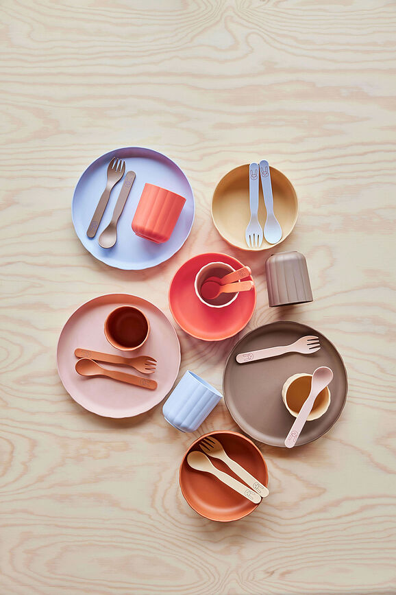 Pullo Tasses Enfants, roses et rouges, Lot de 2