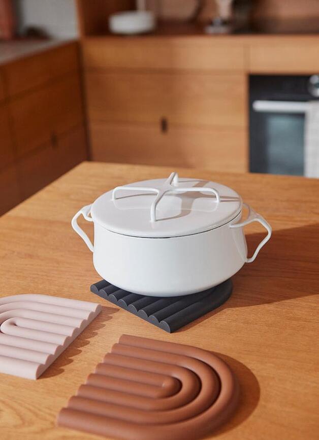 Rainbow Podstavek za vroče posode, 15 x 15 cm, olivno zelen