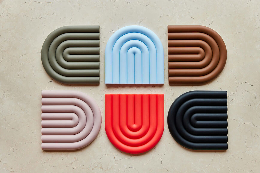 Rainbow Podstavek za vroče posode, 15 x 15 cm, olivno zelen