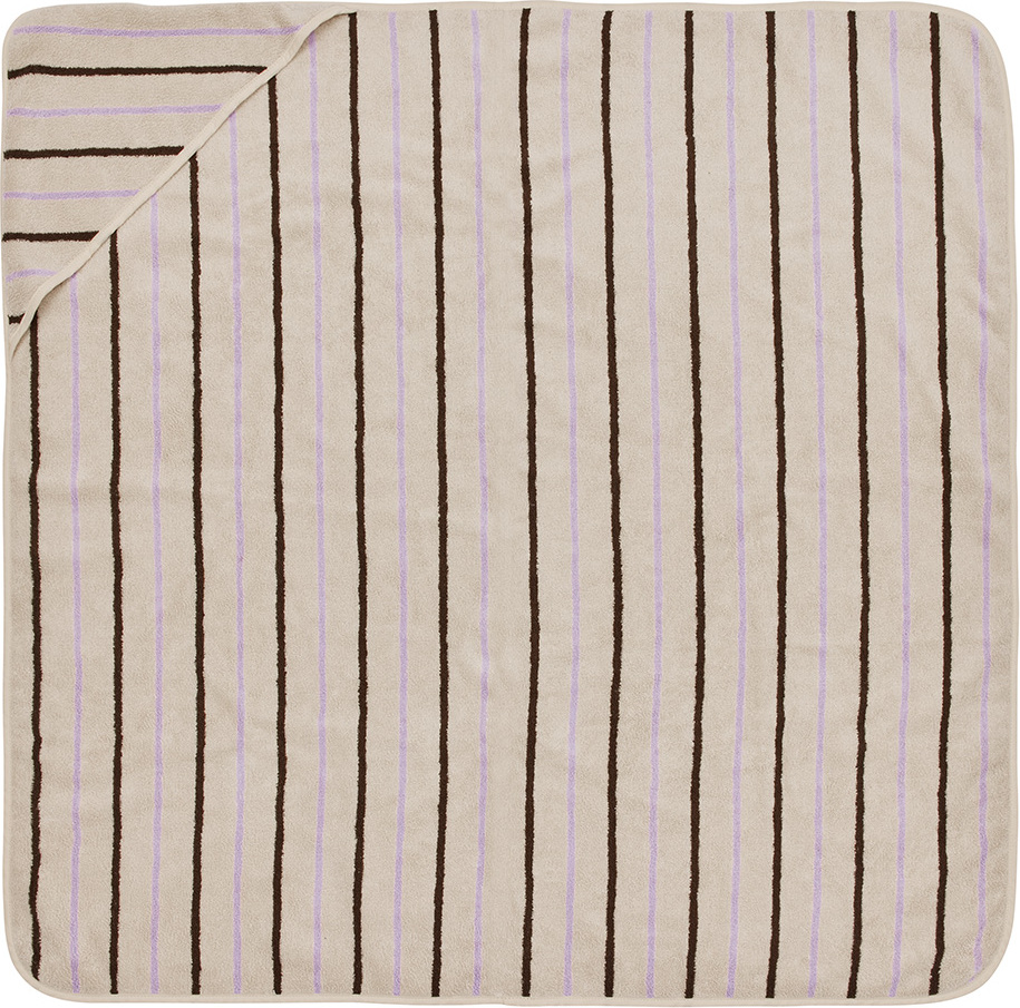 Raita Kinderhandtuch mit Kapuze 100 x 100 cm, beige-violett