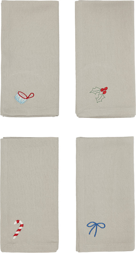 Servilletas de tela Navidad, 45 x 45 cm, 4 unidades