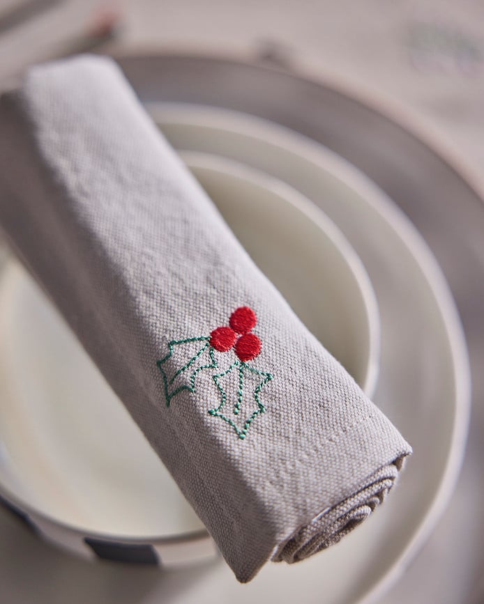 Servilletas de tela Navidad, 45 x 45 cm, 4 unidades