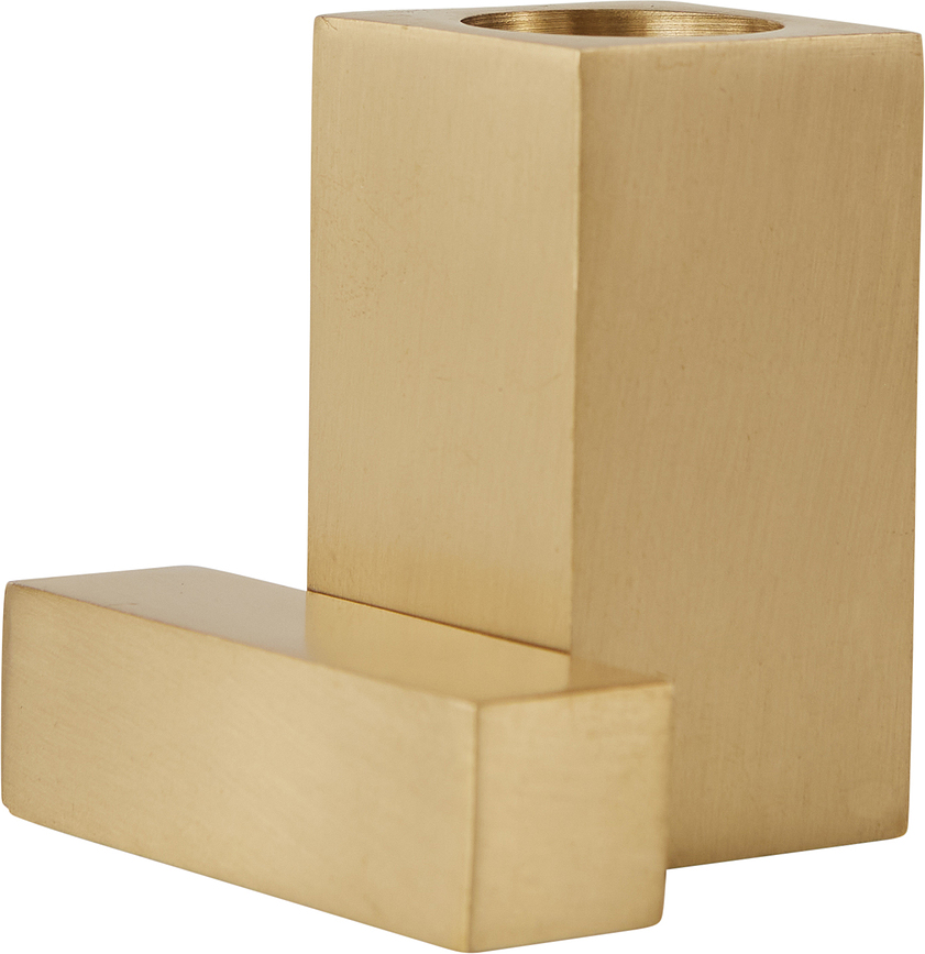 Square Bougeoir pour bougie classique, 5 cm, laiton brossé