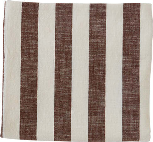 Striped Tischdecke 140 x 200 cm, weiß-braun